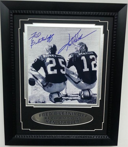 11x14 Autographed Frame - Stabler/Biletnikoff Oakland Raiders