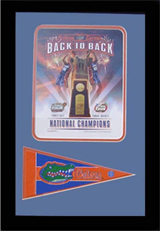 12x18 Pennant Frame - Florida Gators "Back to Back" National Champions