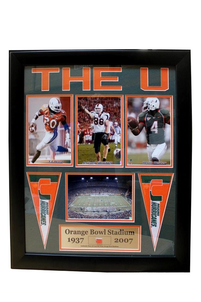 20x24 Deluxe Game Used Frame - University of Miami