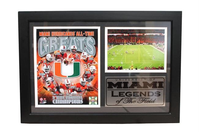 Miami Hurricanes All-Time Greats 12x18 Photo Stat