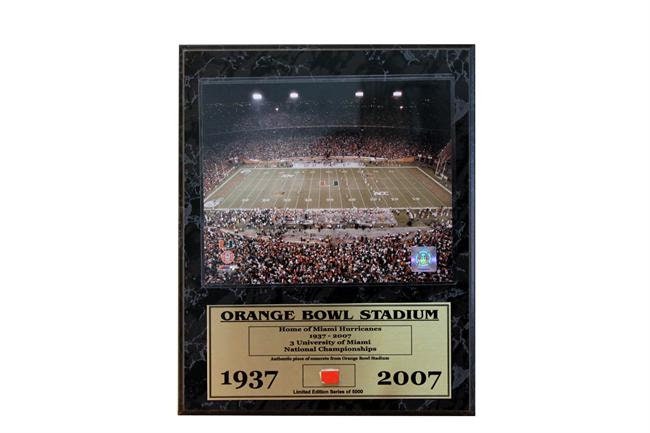 12x15 Game Used Plaque - University of Miami Orange Bowl Stadium