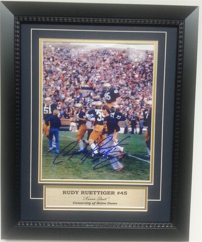 11x14 Autograph Frame - Rudy Ruettiger Notre Dame