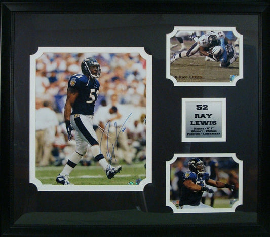 30x34 Autographed Frame - Ray Lewis Baltimore Ravens