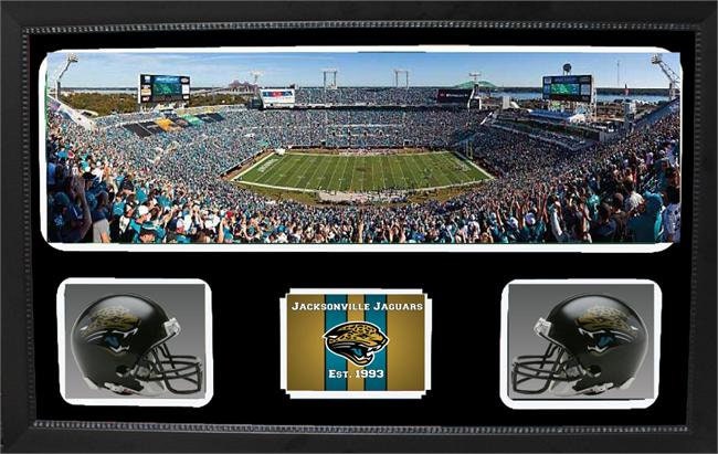 Double Mini Helmet Panoramic Shadowbox - Jacksonville Jaguars