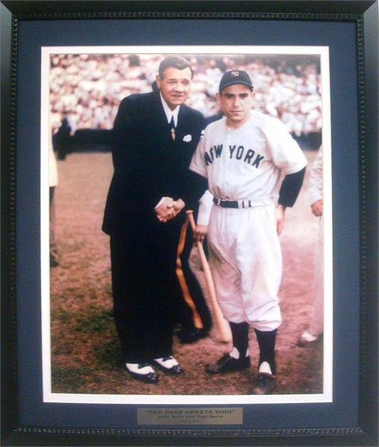 16x20 Custom Frame - Yogi Berra meets Babe Ruth New York Yankees
