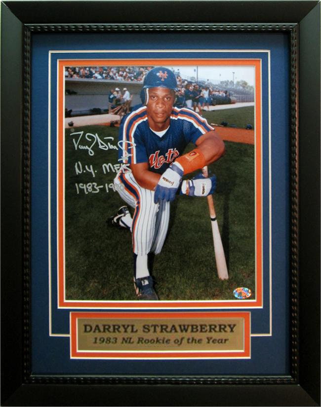 11x14 Autographed Frame - Darryl Strawberry New York Mets