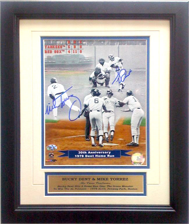 11x14 Autographed Frame - Bucky Dent and Mike Torrez