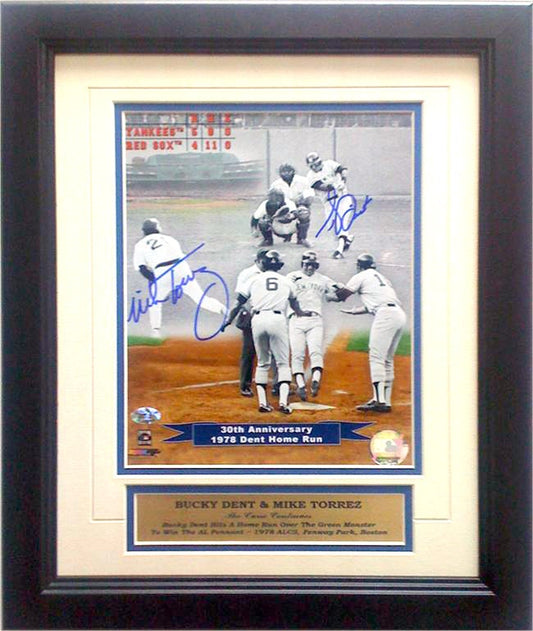 11x14 Autographed Frame - Bucky Dent and Mike Torrez