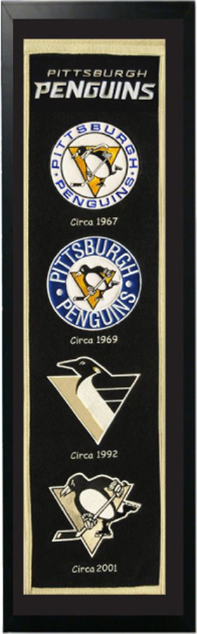Pittsburgh Penguins Logo History Felt Banner 14 x 37