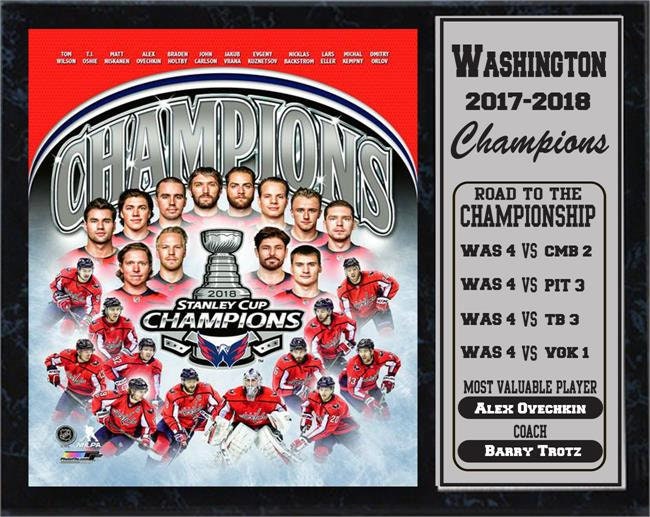 2018 Washington Capitals Champions 12x15 Stat Plaque