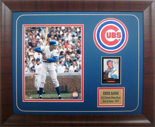 14x18 Autographed Frame -Ernie Banks Chicago Cubs