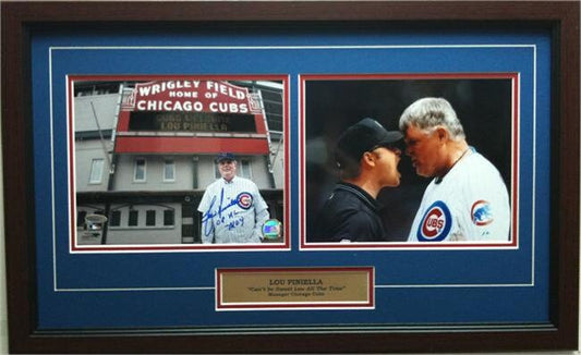 12x18 Autographed Frame - Lou Piniella Chicago Cubs