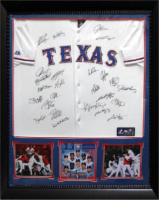 30x34 Framed Autographed Custom Jersey - 2010 Texas Rangers