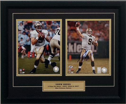 12x18 Autographed Frame - Drew Brees New Orleans Saints