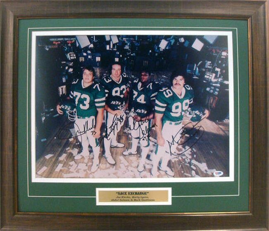 20x24 Autographed Frame - Joe Klecko, Marty Lyons, Abdul Sallam, and Mark Gastineau "Sack Exchange"