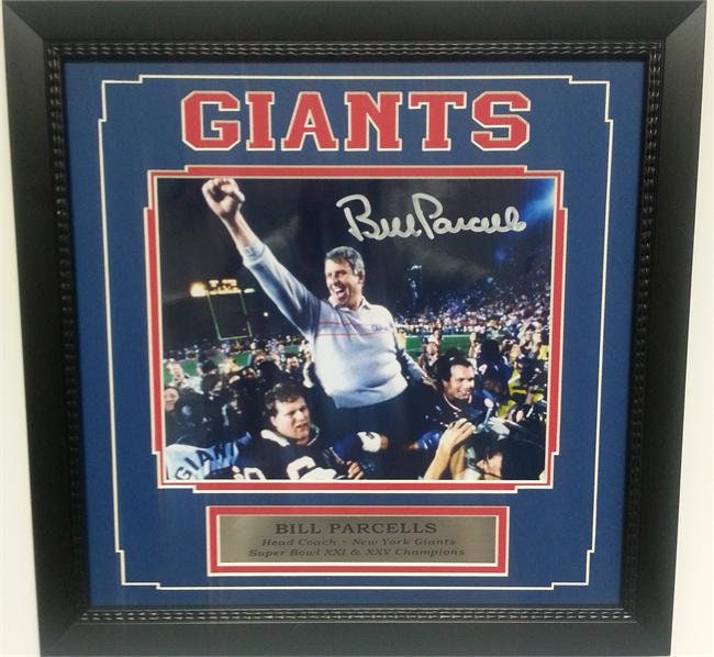 14x14 Autograph Frame - Bill Parcells NY Giants