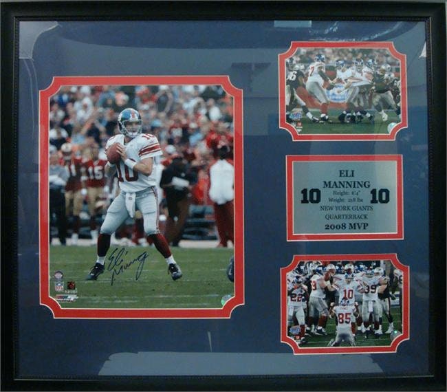 30x34 Autographed Frame - Eli Manning New York Giants