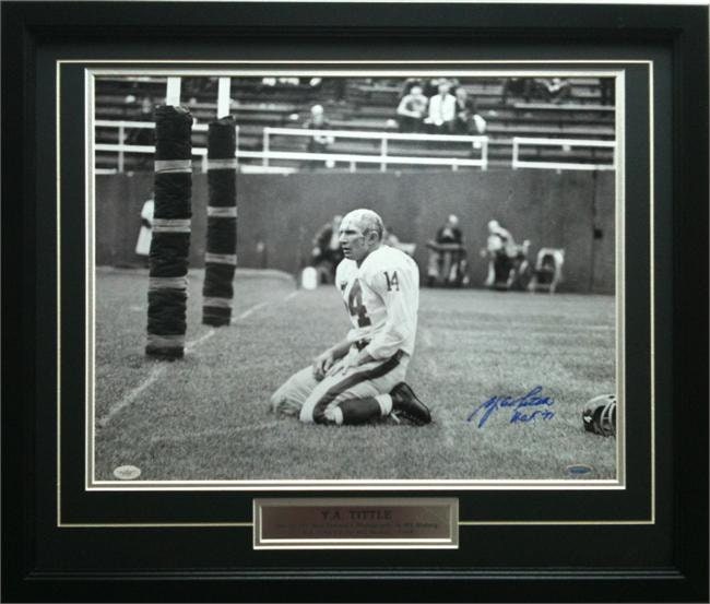 20x24 Autographed Frame - Y.A.Tittle New York Giants