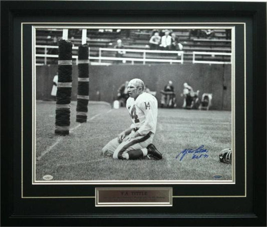 20x24 Autographed Frame - Y.A.Tittle New York Giants