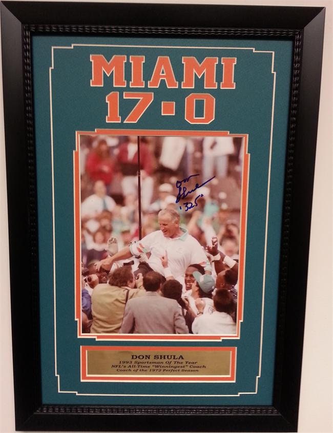 11x14 Autographed Frame - Don Shula Miami Dolphins