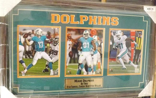 15x35 Three Photo Frame - Miami Dolphins