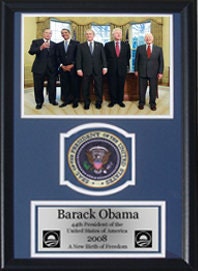 Barack Obama "Former Presidents" 12x18 Patch Frame