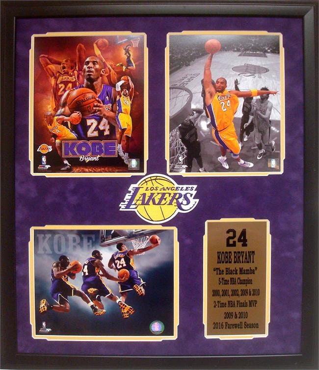 20x24 Custom Patch Frame - Kobe Bryant Los Angeles Lakers