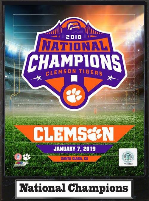 Clemson 2018 National Champions 9x12 Plaque.