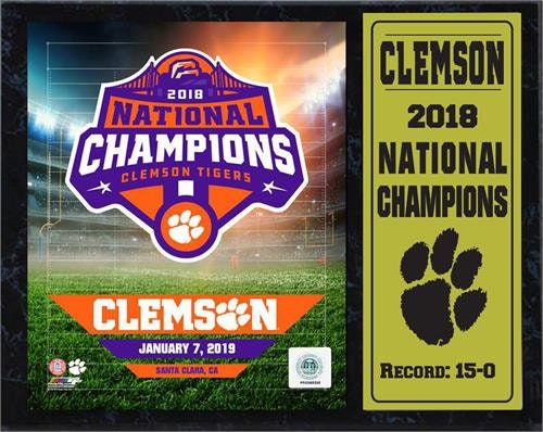 Clemson 2018 National Champions 12x15 Plaque