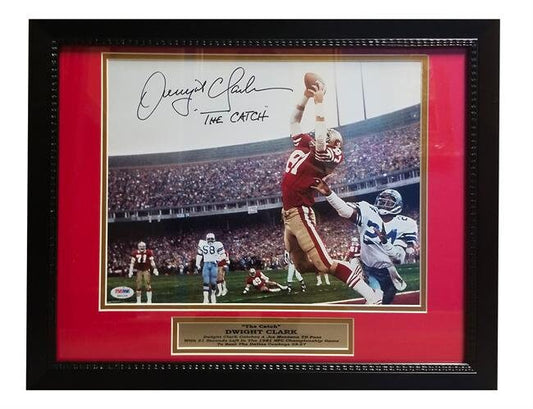 Autographed Dwight Clark 16"x20" Framed Photograph The Catch Football