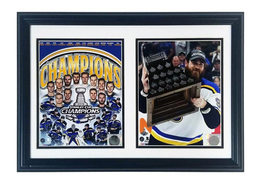 Saint Louis Blues NHL 2019 Stanley Cup Champions Ryan O'Reilly 12x18 Double Frame