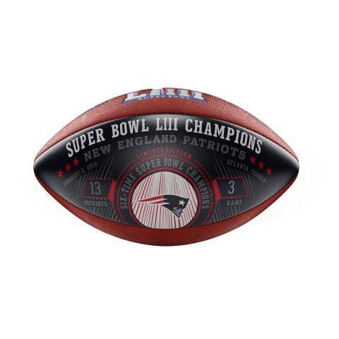 New England Patriots Super Bowl 53 Champions Commemorative Blue Football