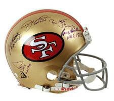 San Francisco 49ers Throwback Pro Line Helmet Autographed by 10 HOF Athletes