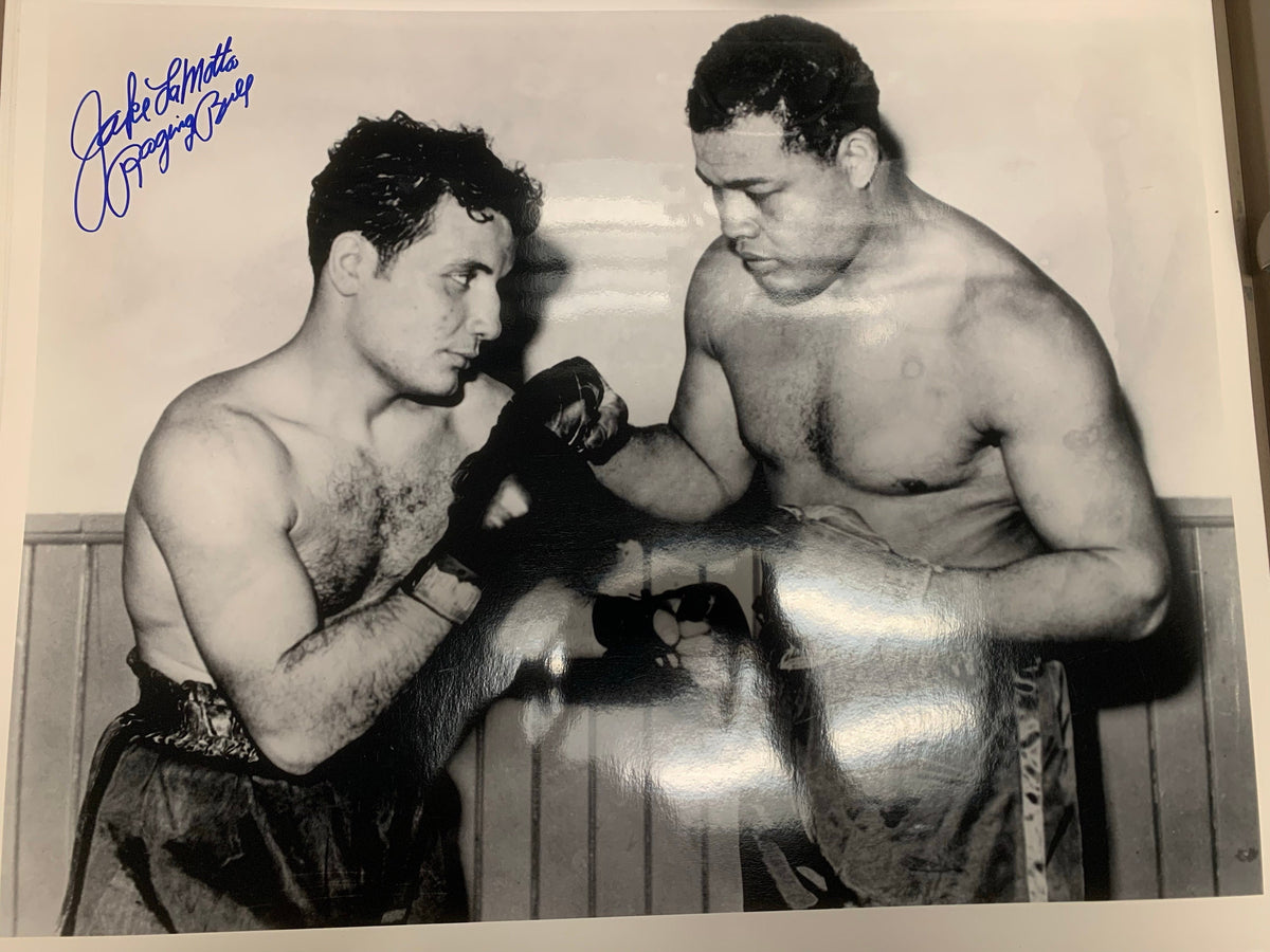 20x24 Autographed Frame - Jake LaMotta and Joe Louis