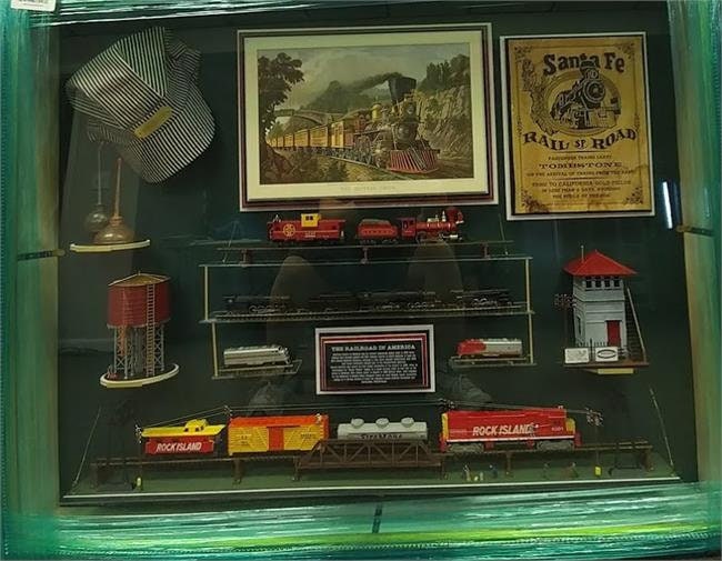 Sante Fe Railroad History Shadowbox Frame