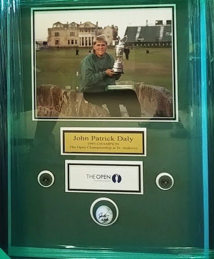 John Daly - 1995 St.Andrews Champion Autographed Golf ball Shadowbox