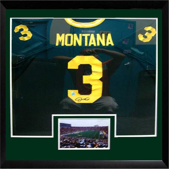 30x34 Framed Autographed Custom Jersey - Joe Montana Notre Dame