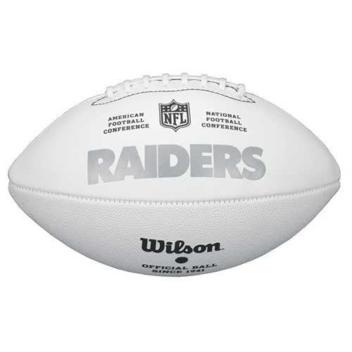 Oakland Raiders Four White Panel Footballs by Wilson