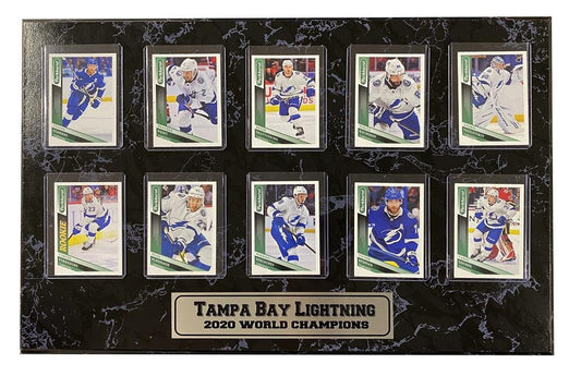 Tampa Bay Hockey 2020 Champions 10 Trading cards 13x20 Plaque