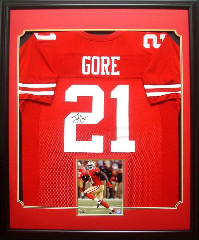 30x34 Framed Autographed Custom Jersey - Frank Gore San Francisco 49ers