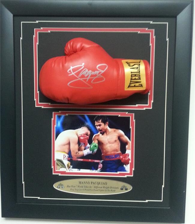 Autographed Shadow Box W/Boxing Glove - Manny Pacquiao