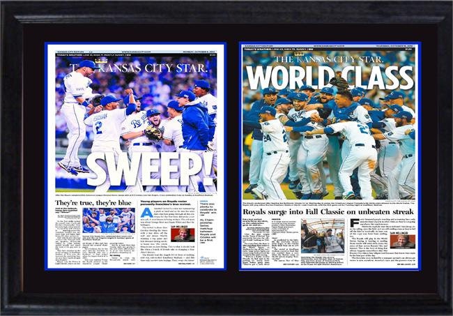 12x18 Double Newspaper Frame - Kansas City Royals Champions