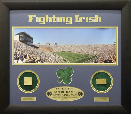 20x24 Notre Dame Print with Actual Authentic Pieces from Stadium