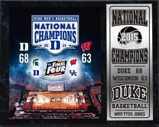 12x15 Stat Plaque - 2015 National Champions Duke University