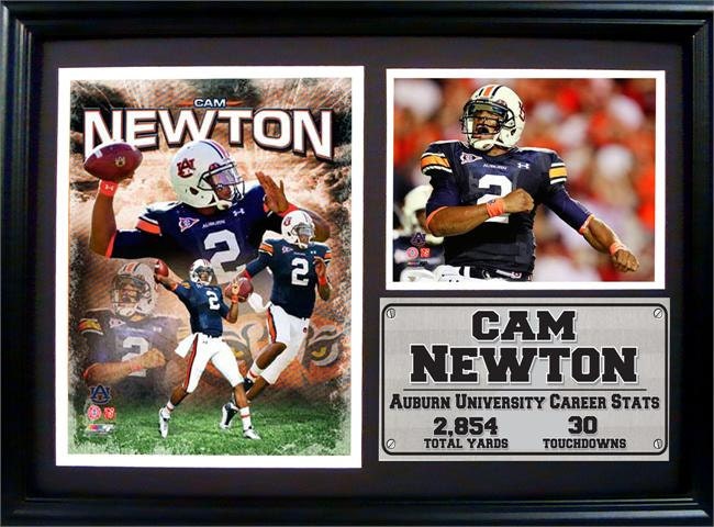 Auburn University Cam Newton 12x18 Photo Stat Frame