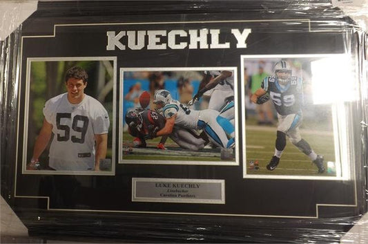 15x35 Three Photo Frame - Luke Kuechly Carolina Panthers