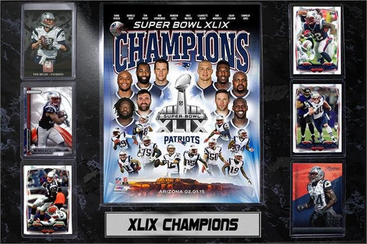 13x20 Six Card Plaque - Super Bowl XLIX Champions New England Patriots