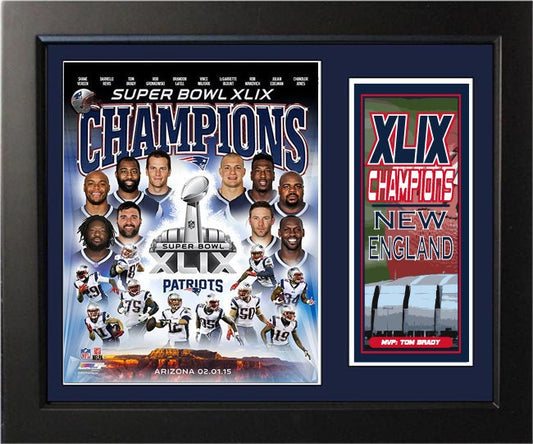 11x14 Deluxe Frame - New England Patriots Super Bowl XLIX Champions