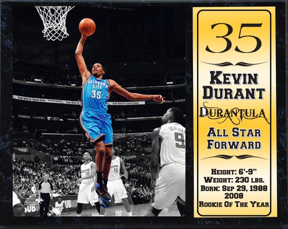12X15 Stat Plaque - Kevin Durant Oklahoma City Thunder