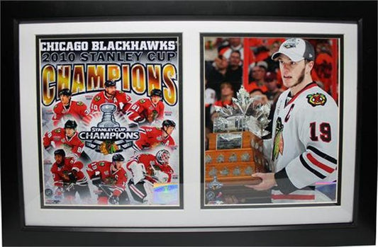 12x18 Double Frame - Jonathon Toews Chicago Blackhawks